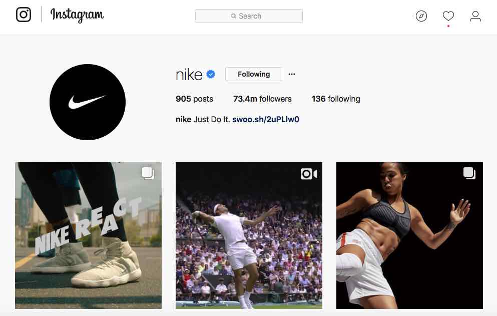 Nike Instagram Account Branding Sport Shoes
